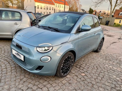 Fiat 500e  la Prima Cabrio El aut. Automatgear modelår 2022 km 800 Blåmetal klimaanlæg ABS airbag st