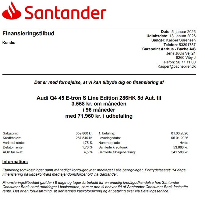 Billede af Audi Q4 e-tron 45 edition S-line