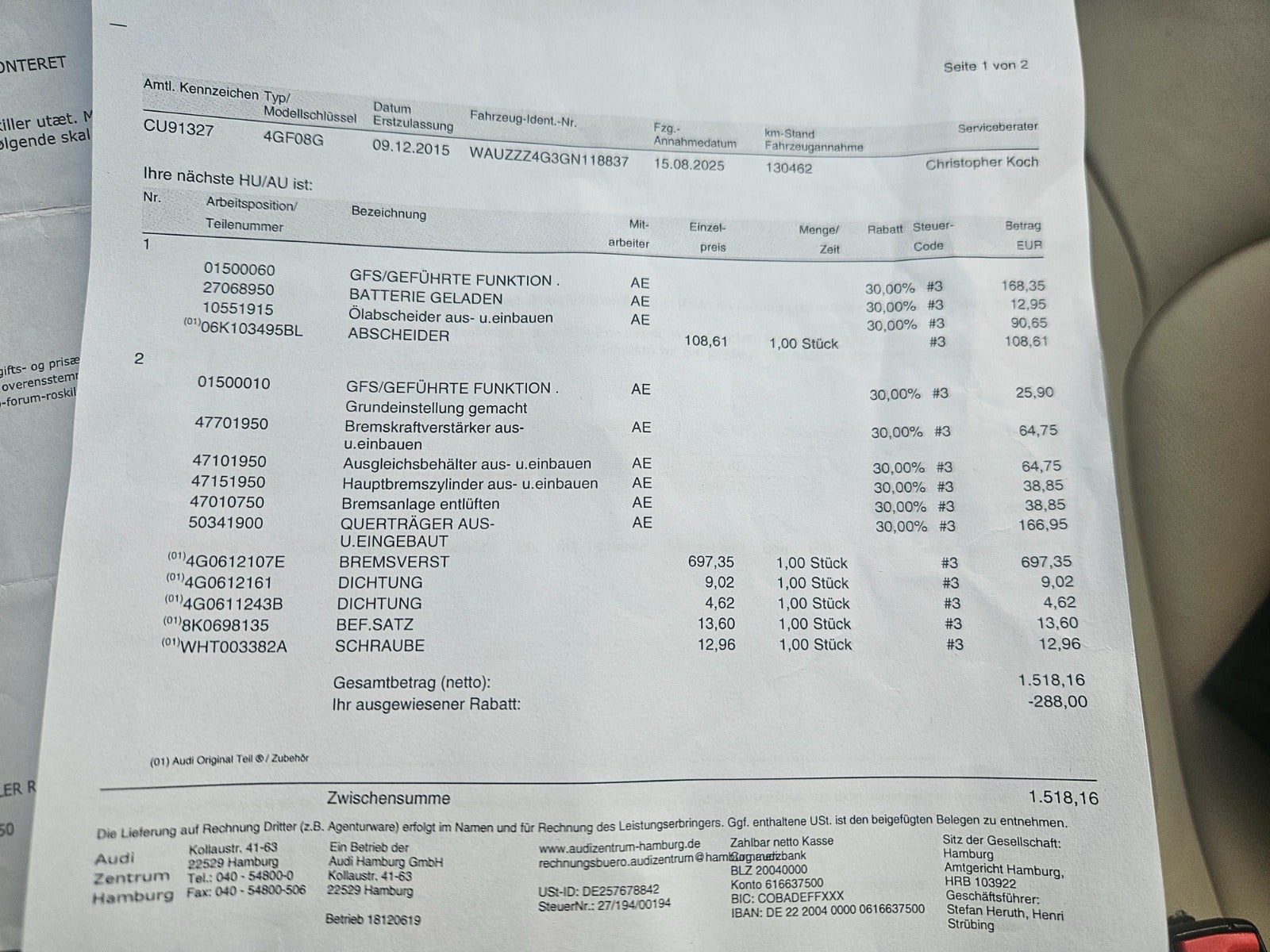 Billede af Audi A7 2,0 TFSi 252 Sportback S-tr.