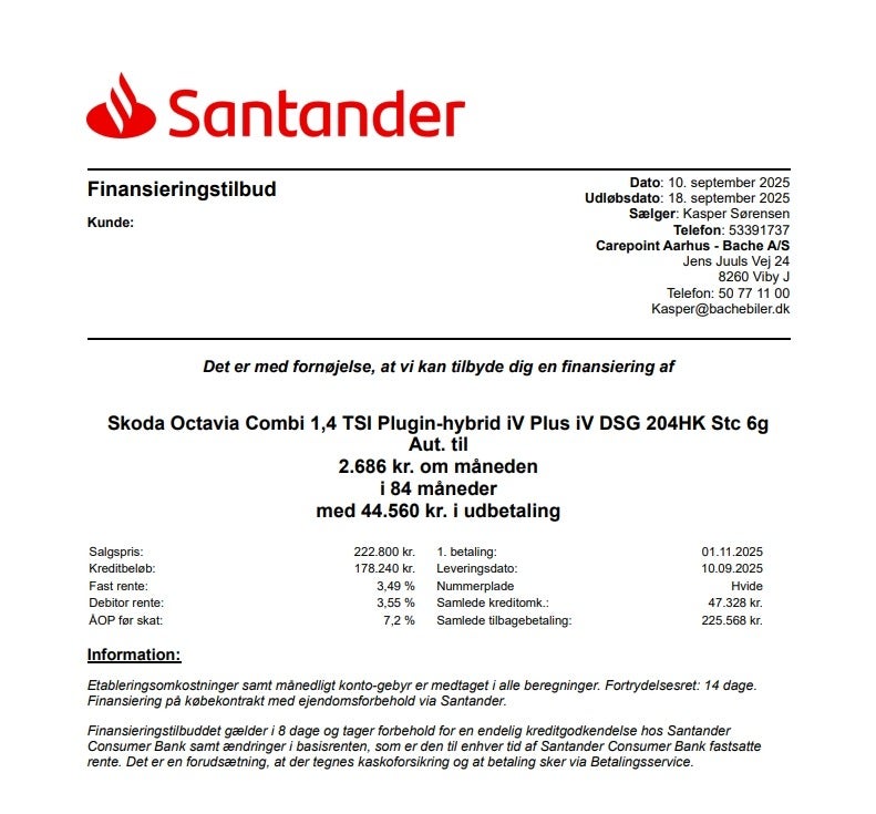 Billede af Skoda Octavia 1,4 TSi iV Plus Combi DSG