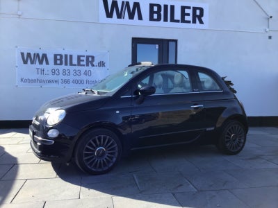 Fiat 500C 1,2 Lounge Dualogic Benzin aut. Automatgear modelår 2011 km 117000 Mørkblåmetal ABS airbag