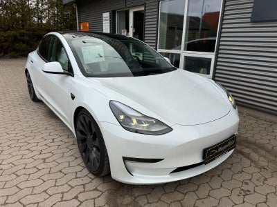 Tesla Model 3  Performance AWD El 4x4 4x4 aut. Automatgear modelår 2021 km 91000 Hvidmetal klimaanlæ