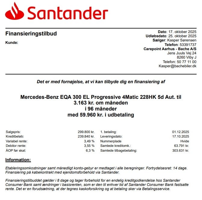 Billede af Mercedes EQA300 Progressive 4Matic