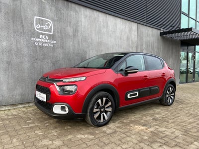 Citroën C3 1,2 PureTech 83 Shine Benzin modelår 2020 km 13500 Rød træk klimaanlæg ABS airbag central