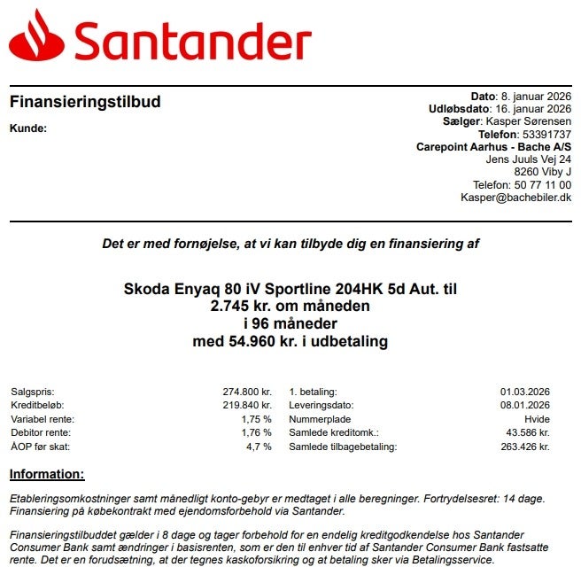 Billede af Skoda Enyaq 80 iV Sportline