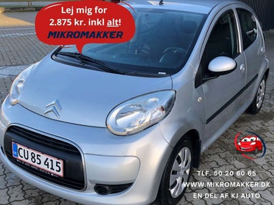 Citroën C1 1,0i Attraction Benzin modelår 2011 km 0 Sølvmetal ABS airbag, Lej en mikrobil for 2.875,