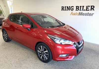 Nissan Micra 0,9 IG-T 90 N-Connecta Benzin modelår 2018 km 40000 Rødmetal klimaanlæg ABS airbag, Hvi