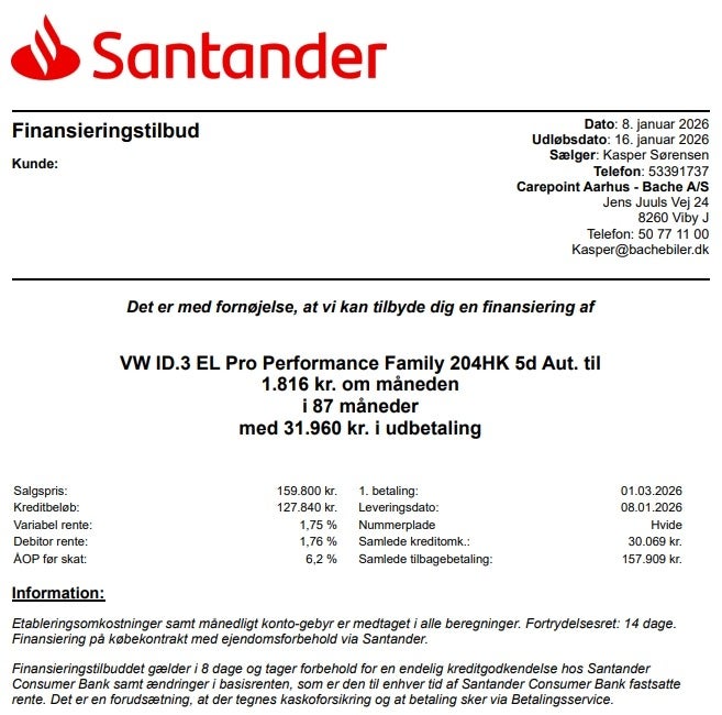 Billede af VW ID.3 58 Pro Performance Family