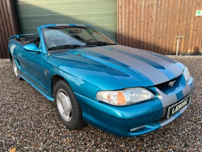 Ford Mustang 3,8 V6 Cabriolet aut. Benzin aut. Automatgear modelår 1994 km 0 Blåmetal træk servostyr