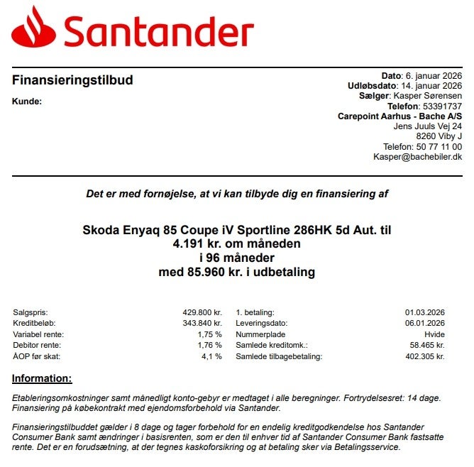 Billede af Skoda Enyaq 85 iV Sportline Maxx Coupé